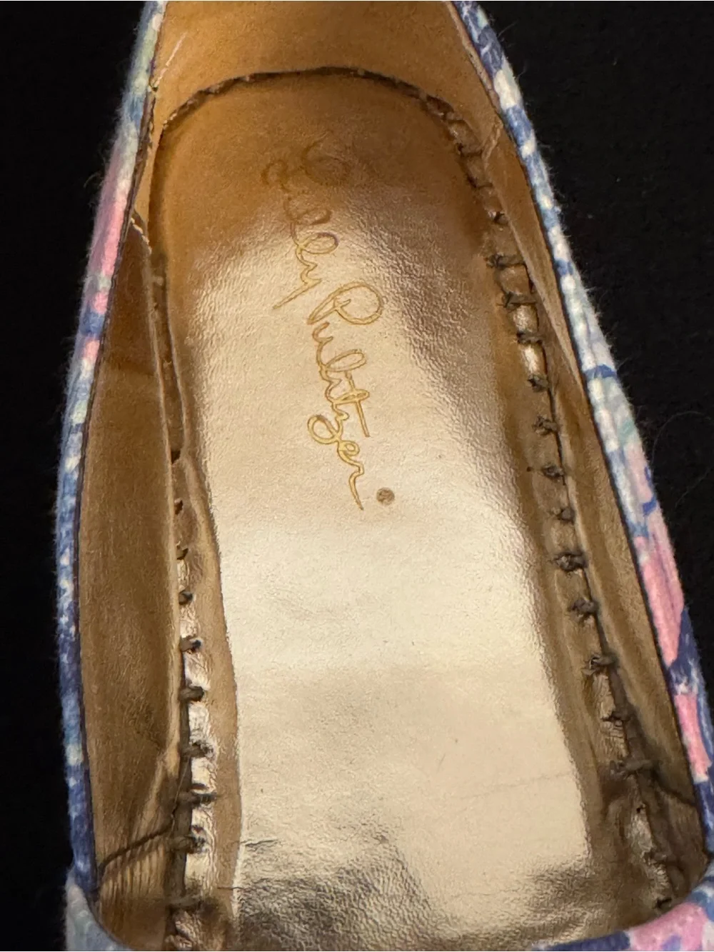 Lilly Pulitzer Marlo Blue Floral Espadrille Slip-On Shoes Size 7.5
